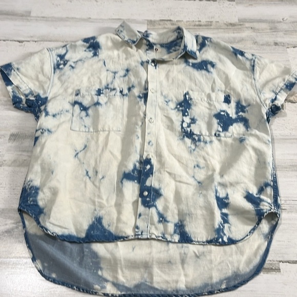 AMO linen blend boxy shirt size M - Picture 3 of 9